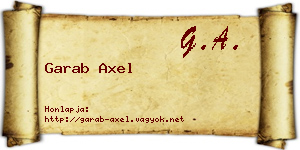 Garab Axel névjegykártya
